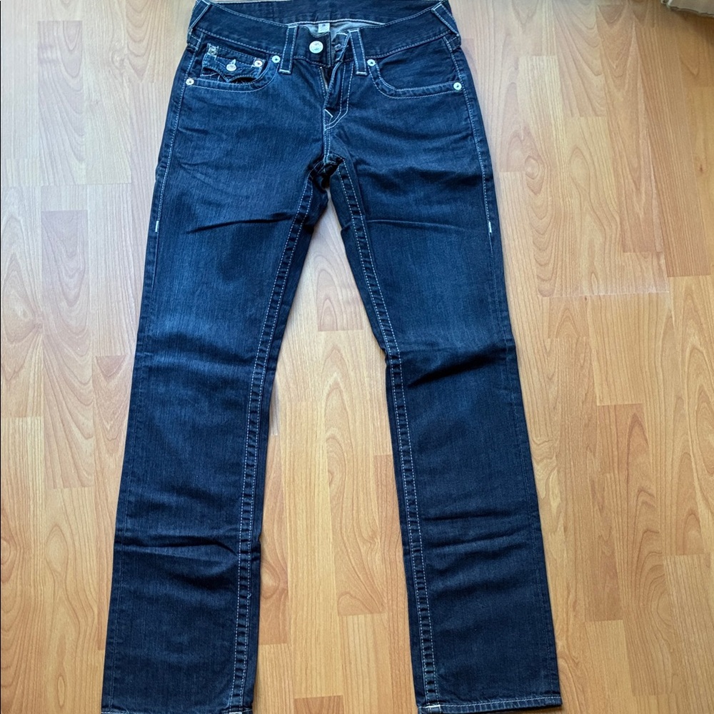 True Religion Dark Blue Straight Leg Jeans